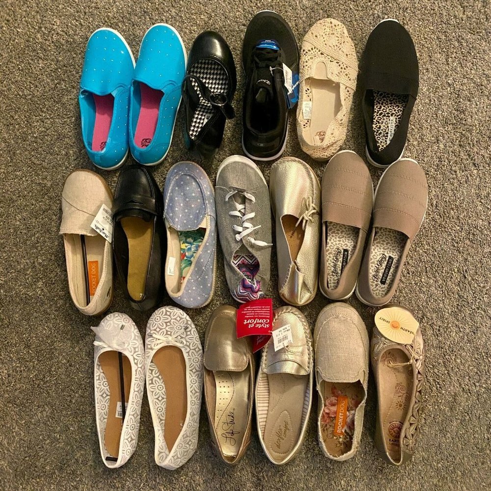RIGHT FOOT Lot of 19 Single Amputee Shoes Womens 7 Kids 5 Various Styles Brands
